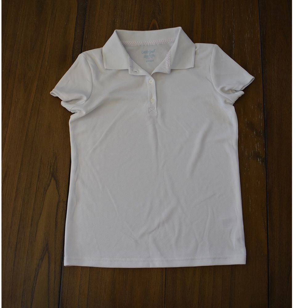 Cat & Jack Girls White Polo - Size L (10/12)